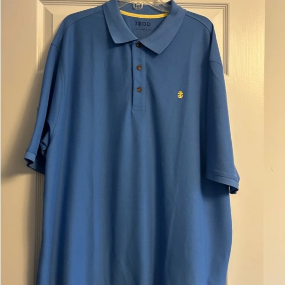 Izod Men’s Medium Blue Polo with Yellow Embroidered Logo